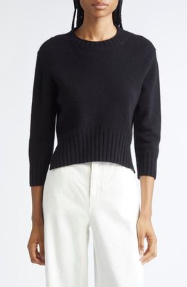 LOULOU DE SAISON LOULOU DE SAISON Mora Three-Quarter Sleeve Cashmere Sweater