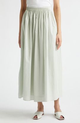 LOULOU DE SAISON LOULOU DE SAISON Naya Gathered Cotton & Silk Voile Maxi Skirt