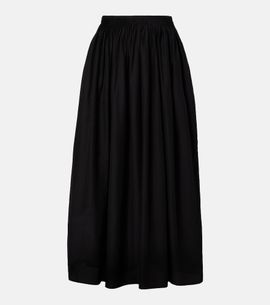 Loulou de Saison Loulou de Saison Naya gathered cotton and silk maxi skirt