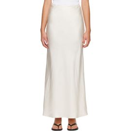 Loulou de Saison Loulou de Saison Off-White ELI Silk Twill Maxi Skirt