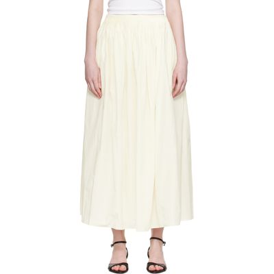 Loulou de Saison Loulou de Saison Off-White Naya Gathered Maxi Skirt
