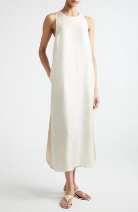 LOULOU DE SAISON LOULOU DE SAISON Paloma Twist Detail Silk Twill Dress