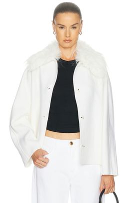 Loulou de Saison Loulou de Saison Rafe Jacket With Removable Faux Fur Collar