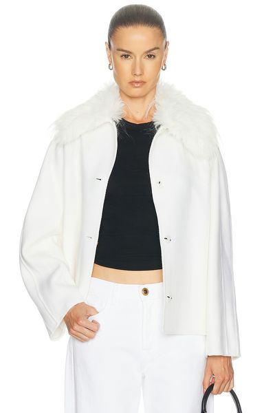 Loulou de Saison Loulou de Saison Rafe Jacket With Removable Faux Fur Collar