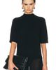 Loulou de Saison Loulou de Saison Ruth High-Neck Short Saddle-Sleeve Top - 1