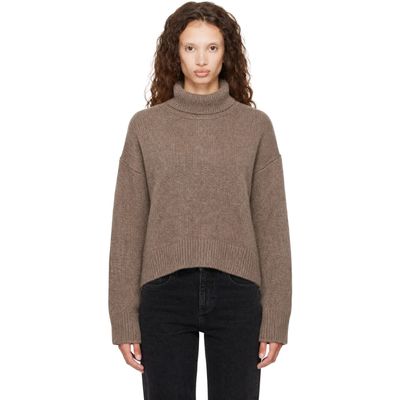 Loulou de Saison Loulou de Saison Taupe JONAH Dense Cashmere Turtleneck Sweater