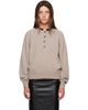Loulou de Saison Loulou de Saison Taupe MALO Oversized Henley Sweater - 1