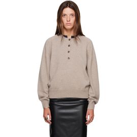 Loulou de Saison Loulou de Saison Taupe MALO Oversized Henley Sweater