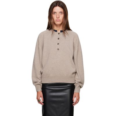 Loulou de Saison Loulou de Saison Taupe MALO Oversized Henley Sweater