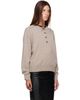Loulou de Saison Loulou de Saison Taupe MALO Oversized Henley Sweater - 2
