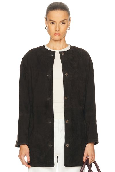 Loulou de Saison Loulou de Saison Waren Oval Shaped Suede Coat