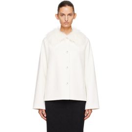 Loulou de Saison Loulou de Saison White Rafe Detachable Faux-Fur Collar Jacket