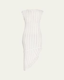 Loulou De Saison Malena Asymmetric Crochet Dress