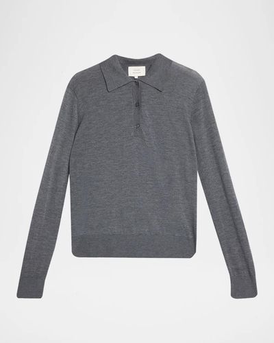 Loulou De Saison Miles Cashmere Long-Sleeve Polo Top