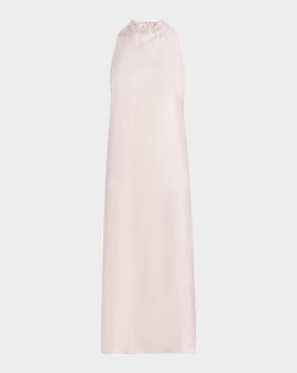 Loulou De Saison Paloma Twist Back Silk Midi-Slipdress