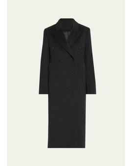 Loulou De Saison Rosco Wool-Cashmere Double-Breasted Long Coat