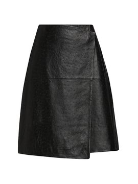 Loulou de Saison Women's Gora Leather Wrap Knee-Length Skirt