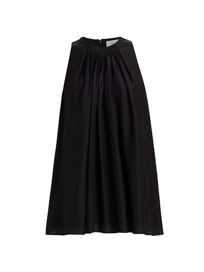 Loulou de Saison Women's Liao Cotton-Silk Pleated Neckline Blouse