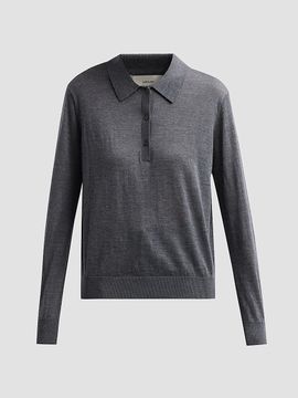 Loulou de Saison Women's Miles Cashmere Long-Sleeve Polo Top