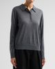 Loulou de Saison Women's Miles Cashmere Long-Sleeve Polo Top - 4