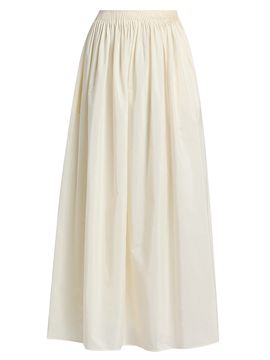 Loulou de Saison Women's Naya Gathered Cotton-Silk Maxi Skirt