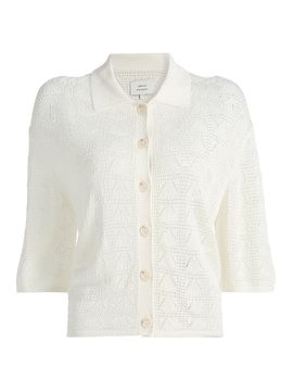 Loulou de Saison Women's Siani Lace Knit Button-Front Top