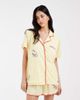 Loungeable Loungeable Bellisimo woven revere top and shorts pajama set in lemon-Yellow - 1
