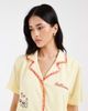 Loungeable Loungeable Bellisimo woven revere top and shorts pajama set in lemon-Yellow - 2