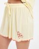 Loungeable Loungeable Bellisimo woven revere top and shorts pajama set in lemon-Yellow - 3