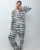 Loungeable Loungeable Christmas rever button up shirt and trouser pyjama set in mono nutcracker check-MULTI - 1