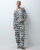 Loungeable Loungeable Christmas rever button up shirt and trouser pyjama set in mono nutcracker check-MULTI - 4