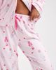 Loungeable Loungeable Christmas super soft jersey camp collar top and wide leg pants pajama set in pink nutcracker print - 4