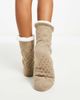Loungeable Loungeable cozy cable knit slipper socks in beige-Neutral - 2
