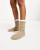 Loungeable Loungeable cozy cable knit slipper socks in beige-Neutral - 4
