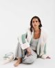 Loungeable Loungeable cozy hooded midi robe in pink and green stripes - 4