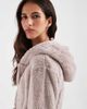 Loungeable Loungeable cozy teddy hooded maxi length robe in mink-Neutral - 2