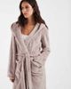 Loungeable Loungeable cozy teddy hooded maxi length robe in mink-Neutral - 4