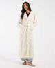 Loungeable Loungeable cozy teddy hooded maxi robe in marshmallow-White - 1