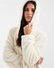 Loungeable Loungeable cozy teddy hooded maxi robe in marshmallow-White - 4