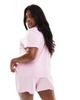 Loungeable Loungeable Curve jersey short sleeve shirt & shorts pajama set in pink-Multi - 3