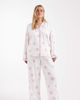 Loungeable Loungeable Curve super soft jersey camp collar top and wide leg pajama set in celestial multi - 1