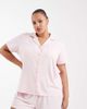 Loungeable Loungeable Curve super soft jersey short sleeve shirt & shorts pajama set in muted pink - 1