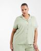 Loungeable Loungeable Curve super soft jersey short sleeve shirt & shorts set in muted sage-Green - 1