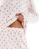Loungeable Loungeable Heather brushed rib long sleeve top and pants set in cream heart print-White - 3