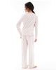 Loungeable Loungeable Heather brushed rib long sleeve top and pants set in cream heart print-White - 4