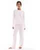 Loungeable Loungeable heather brushed rib long sleeve top and pants set in pink cowboy boot print - 1