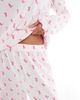 Loungeable Loungeable heather brushed rib long sleeve top and pants set in pink cowboy boot print - 3