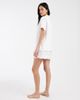Loungeable Loungeable jersey broderie camp collar top and shorts pajama set in white - 4