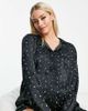 Loungeable Loungeable Maternity short button through pajama set in black and gold - 1