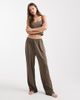 Loungeable Loungeable mix & match super soft jersey boxer straight leg pants in dark taupe-Neutral - 1